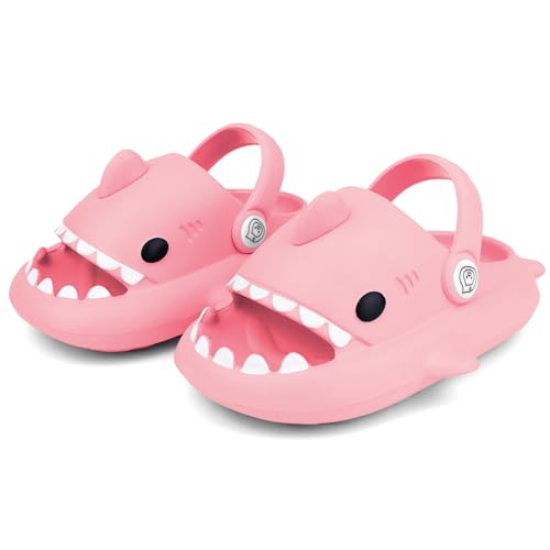 Lanivic Jungen Mädchen Hai Dusch und Badeschuhe Lustig Sommer Hausschuhe rutschfeste Pantoletten Kinder Badelatschen Strand Shark Slippers von Lanivic