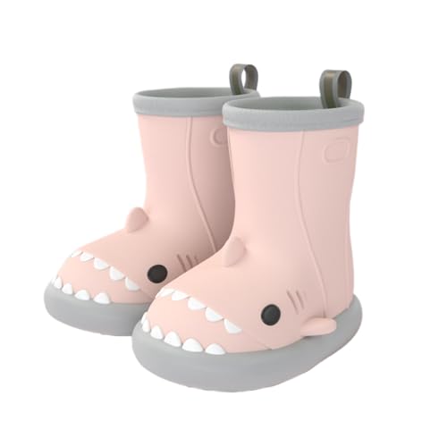 Lanivic Kinder Hai Gummistiefel Jungen Regenstiefel Mädchen Wasserdicht Rutschfest Damen Hai Rain Boot Draussen Schneestiefel von Lanivic