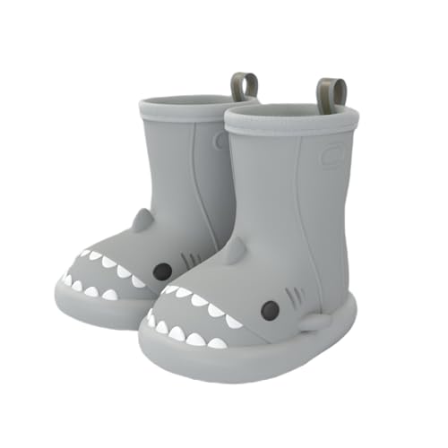 Lanivic Kinder Hai Gummistiefel Jungen Regenstiefel Mädchen Wasserdicht Rutschfest Damen Hai Rain Boot Draussen Schneestiefel von Lanivic