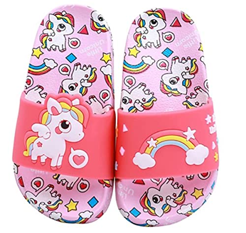 Lanivic Mädchen Jungen Badelatschen Sommer Strand Hausschuhe Einhorn Badeschlappen Kinder Weiche Rutschfest Dusch Badeschuhe von Lanivic