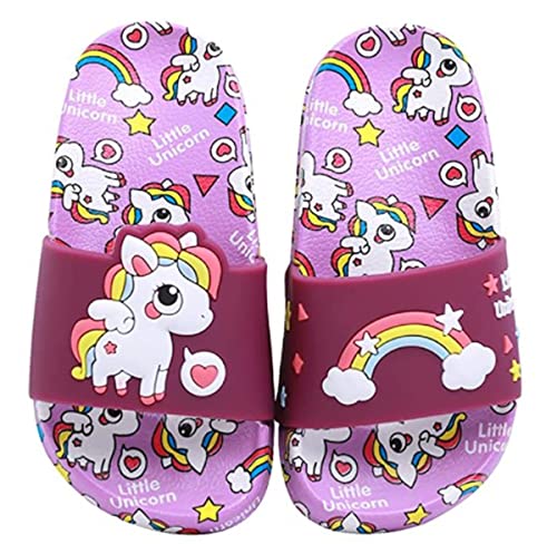 Lanivic Mädchen Jungen Badelatschen Sommer Strand Hausschuhe Einhorn Badeschlappen Kinder Weiche Rutschfest Dusch Badeschuhe von Lanivic