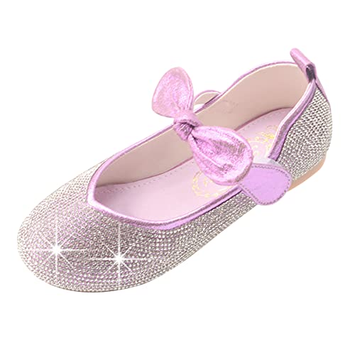 Prinzessin Schuhe Mädchen Mary Jane Flats Ballett Sandalen Mädchen Pailletten Party Festliche Schuhe Violett EU 24 von Lanivic