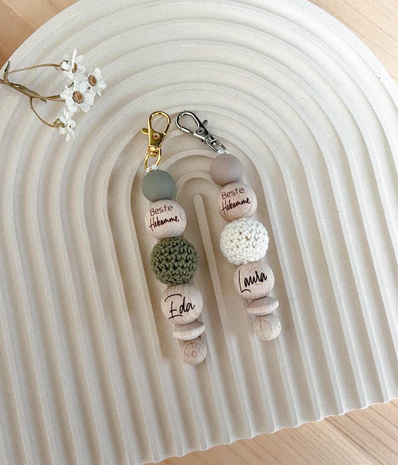 Schlüsselanhänger "Beste Hebamme" "Doula" "stillberaterin" | Mit Name von Laniwoodlove