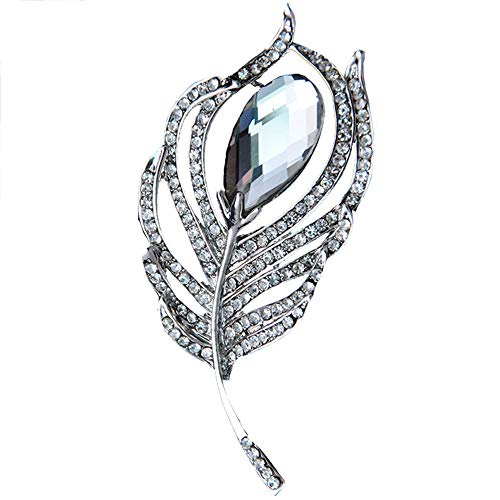 Lankater Frauen Legierungs-brosche Pfau-Feder-brosche Kristall Chest Pin Strass Mantel Brosche Kleidung Accessoires Frauen von Lankater