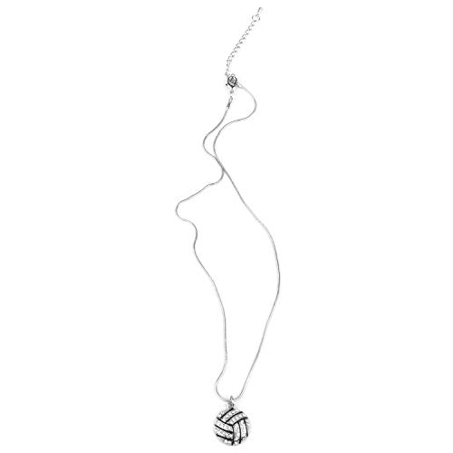 Lanko Halskette aus Volleyball-Schlangenkette aus Legierung mit Strasssteinen, Halskette aus schwarzem Silber von Lanko