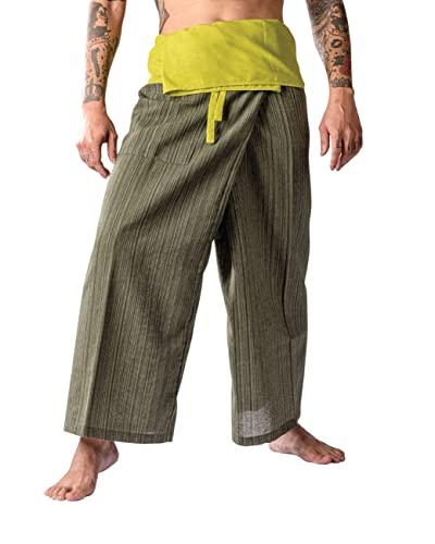 LannaPremium Herren Thai Fisherman Pants 2-Tone Thailändische Anglerhose, Yogahose in Einheitsgröße, Dunkelgrün und Grün, XXL LannaPremium Herren Thai Fisherman Pants 2-Tone Thailändische Anglerhose, Yogahose in Einheitsgröße, Dunkelgrün und Grün, XXL von LannaPremium