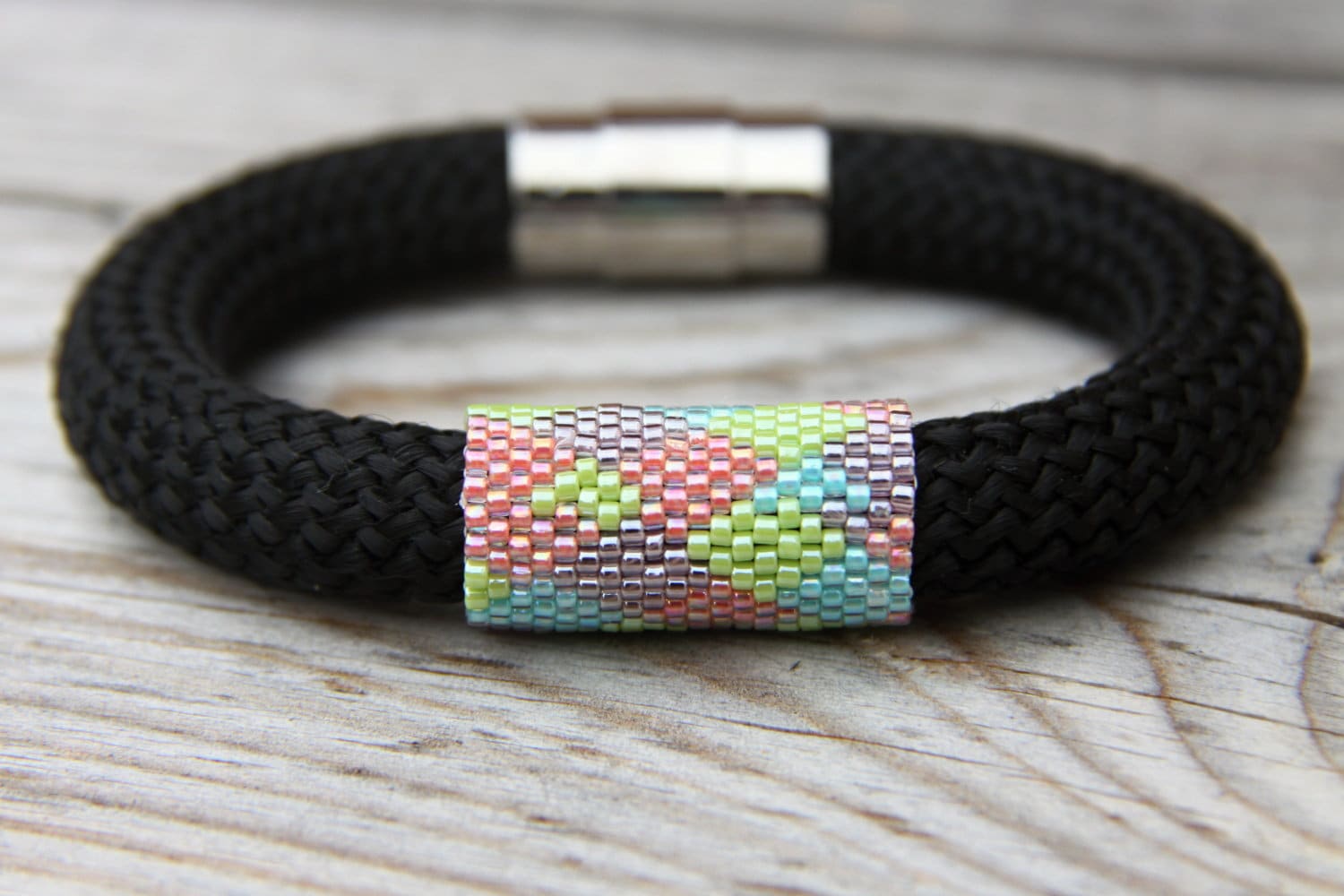 Kletterseil Armband Glasperlen, Edelstahl Verschluss Kletterseil Armband Glasperlen, Edelstahl Verschluss von LannoCorda