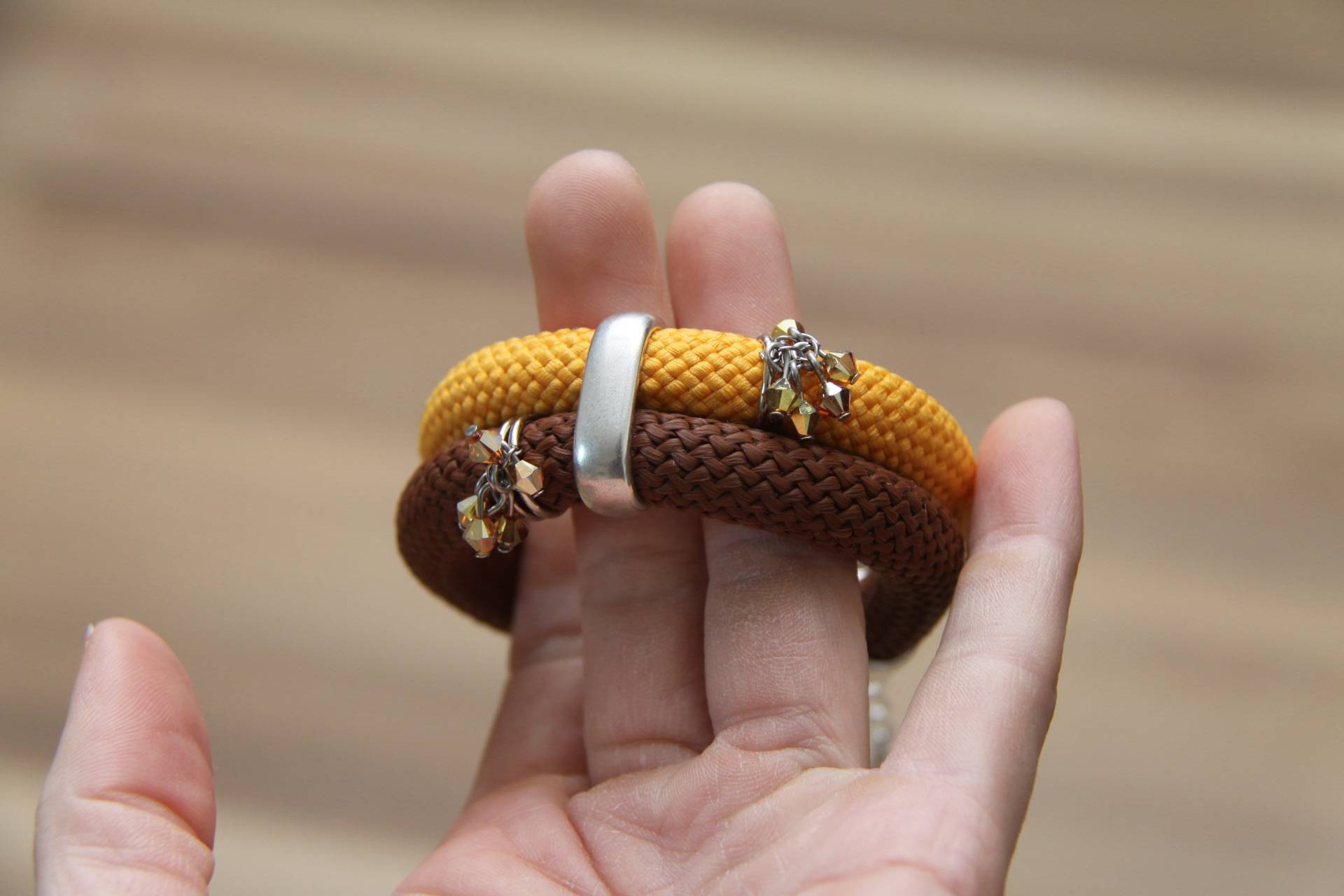 Seil Doppel Armband Mit Swarovski Perlen, Geschenk Für Kletterer Seil Doppel Armband Mit Swarovski Perlen, Geschenk Für Kletterer von LannoCorda