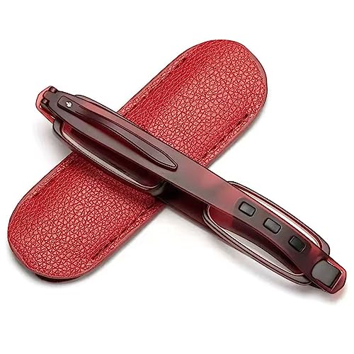 Lanomi Kompakte Faltbare Lesebrille Damen Herren 360 Grad Drehung Lesehilfe Leicht TR90 Sehhilfe Klein Schmal Zusammenklappbare Brille mit Lederetui Rot (blaulichtfilter) 1.0 von Lanomi
