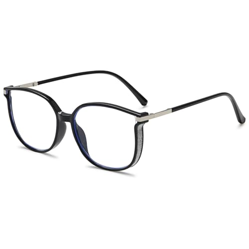 Lanomi Lesebrille Blaulichtfilter Groß Herren Damen Computer Sehhilfe Dicke TR90 Rahmen UV400 Schutz Lesehilfe Anti Müdigkeit Brille +0 bis +4,0 Schwarz 0.0 von Lanomi