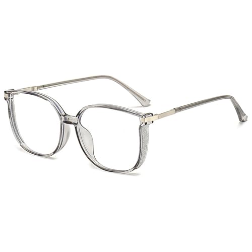 Lanomi Lesebrille Blaulichtfilter Groß Herren Damen Computer Sehhilfe Dicke TR90 Rahmen UV400 Schutz Lesehilfe Anti Müdigkeit Brille +0 bis +4,0 Transparentes Grau 2.0 von Lanomi