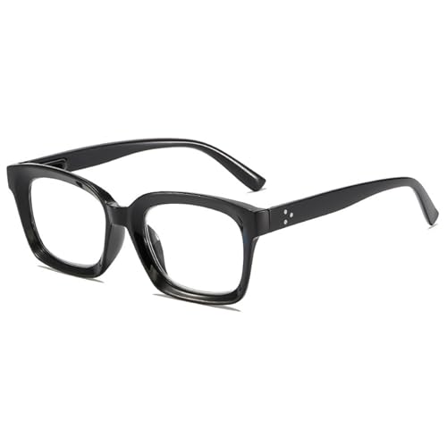 Lanomi Mode Dicker Rahme Rechteck Lesebrille Blaulichtfilter Herren Damen Federscharniere Anti Blaulicht Lesehilfe Sehhilfe Schwarz Lesebrillen 1.5 von Lanomi