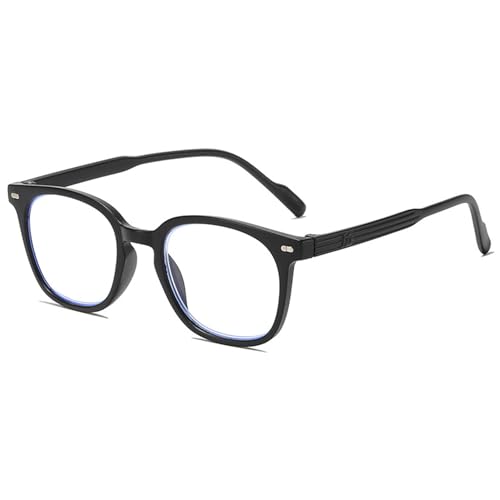Lanomi Mode Lesebrille Blaulichtfilter Herren Damen Rechteck Anti Blaulicht Lesehilfe Sehhilfe mit Federscharniere Mattschwarz Lesebrillen 3.0 von Lanomi