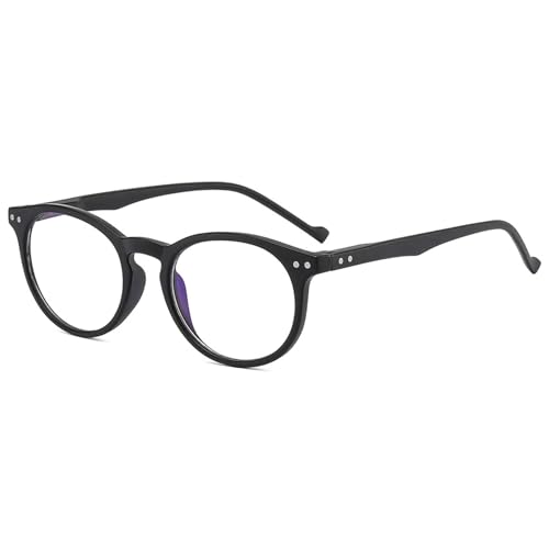 Lanomi Retro Lesebrille Blaulichtfilter Damen Herren Rund Lesehilfe Federscharniere Oval Sehhilfe Computer Brille mit Sehstärke Schwarz-C1 2.0 von Lanomi