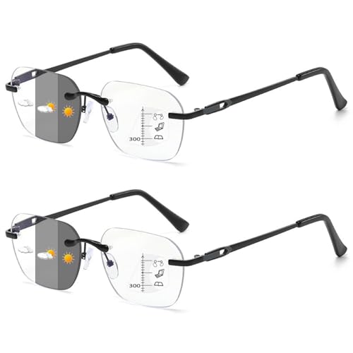 Lanomi Selbsttönende Gleitsichtbrille Rahmenlose Herren Damen Photochrome Progressive Multifokale Lesebrille Randlos Multifokalbrille mit Sehstärke 2 Stück Schwarz 2.0 Lanomi Selbsttönende Gleitsichtbrille Rahmenlose Herren Damen Photochrome Progressive Multifokale Lesebrille Randlos Multifokalbrille mit Sehstärke 2 Stück Schwarz 2.0 von Lanomi