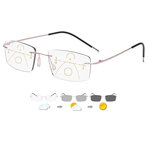 Lanomi Selbsttönende Progressives Multifokal Lesebrille Herren Damen Randlos Blaulichtfilter Computerbrille Rechteck Titan Intelligente Photochrome Lesehilfe Anti Müdigkeit Sonnebrille Rosa 3.0 Lanomi Selbsttönende Progressives Multifokal Lesebrille Herren Damen Randlos Blaulichtfilter Computerbrille Rechteck Titan Intelligente Photochrome Lesehilfe Anti Müdigkeit Sonnebrille Rosa 3.0 von Lanomi