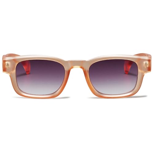 Lanomi Sonnen Lesebrille mit Sonnenschutz Grau Leser - Getönte Lesehilfe Sehhilfe Rechteckig Sonnenlesebrille für Damen Herren Mattbraun Rahmen Sonnenbrille 3.5 von Lanomi