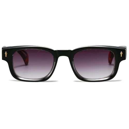 Lanomi Sonnen Lesebrille mit Sonnenschutz Grau Leser - Getönte Lesehilfe Sehhilfe Rechteckig Sonnenlesebrille für Damen Herren Schwarz Rahmen Schildpatt Arm Sonnenbrille 3.0 von Lanomi