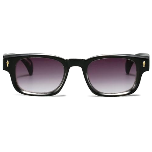 Lanomi Sonnen Lesebrille mit Sonnenschutz Grau Leser - Getönte Lesehilfe Sehhilfe Rechteckig Sonnenlesebrille für Damen Herren Schwarz Rahmen Sonnenbrille 1.0 von Lanomi