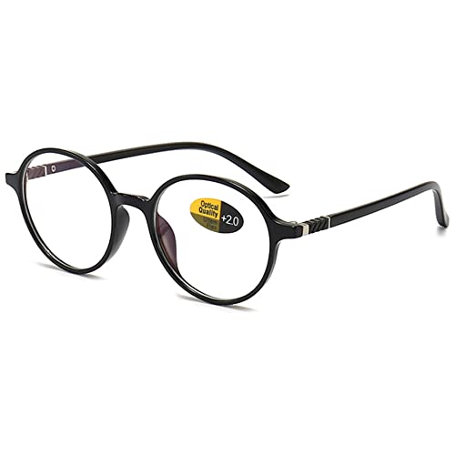 Lanomi Vintage Rund Lesebrille Damen Herren Blaulichtfilter Kunststoff Vollrahmen UV400 Schutz Lesehilfe Sehhilfe Anti Müdigkeit Brille mit Stärke +0,5 bis +4,0 Dioptrien Helles Schwarz 4.0 Lanomi Vintage Rund Lesebrille Damen Herren Blaulichtfilter Kunststoff Vollrahmen UV400 Schutz Lesehilfe Sehhilfe Anti Müdigkeit Brille mit Stärke +0,5 bis +4,0 Dioptrien Helles Schwarz 4.0 von Lanomi