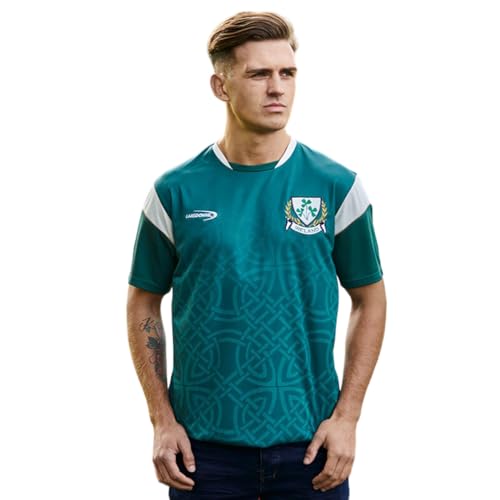 Lansdowne Green Ireland Celtic Design Performance T-Shirt Grünes Irland T-Shirt mit keltischem Design von Traditional Craft