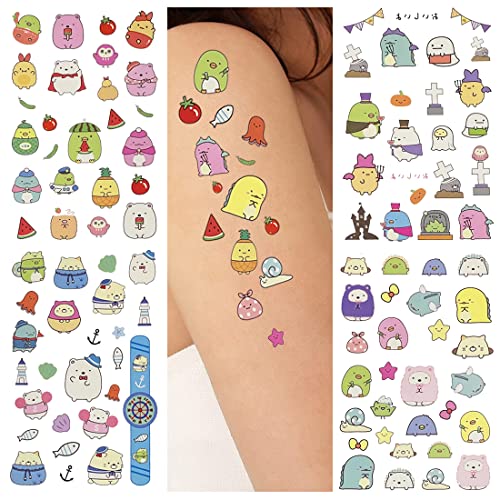 100pcs(4 Sheets) Temporary Tattoos zum Aufkleben Hautfreundliche Kindertattoos Sumikko Gurashi Tattoos - als Geburtstagsmitgebsel oder Geschenkidee… von Lanseede