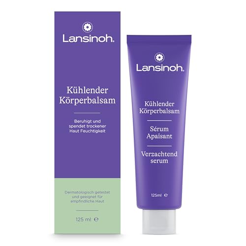 Lansinoh Kühlender Körperbalsam - kühlt und beruhigt spannende & trockene Haut - auf Mentholbasis für sofortigen Kühleffekt - ideal für zu Juckreiz neigender Haut - 125 ml von Lansinoh