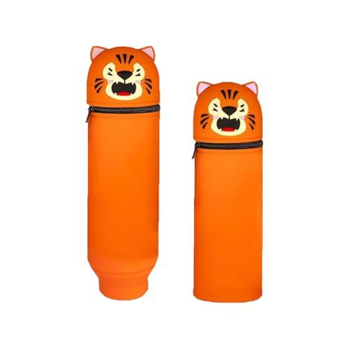 Lansls Federmäppchen, 2-In-1 Weiche Silikontasche, Cartoon Stifteetui, Stand Up Federmäppchen, Tier Stifthalter, Stifte Mäppchen, Stifthalter Bleistifttasche Mädchen Junge (D) von Lansls