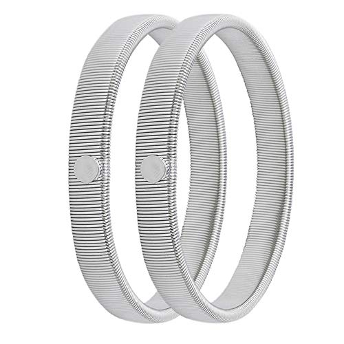 Lansonee 1 Paar rutschfeste Metall-Hemden-Halter, dehnbare Strumpfbänder, elastische Armbänder, silber, Einheitsgröße von Lansonee
