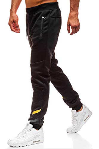 Herren Hosen Hose Sporthose Trainingshose Cargo Pants Jogginghose Sweatpants Jogger Mode Freizeit Laufen (2. Stil, Schwarz, XL) von Lantch