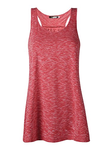 Lantch Damen Tank Top Sommer Sports Shirts Oberteile Frauen Baumwolle Lose for Yoga Jogging Laufen Workout, XL, Rot von Lantch