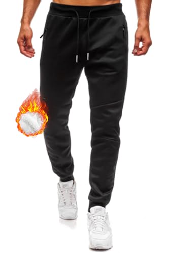 Lantch Jogginghose Herren Gefütterte Fleecehose Trainingshose Hosen Herren Sweatpants Thermohose Winter Hose Freizeithose Sporthosen Winterhose von Lantch