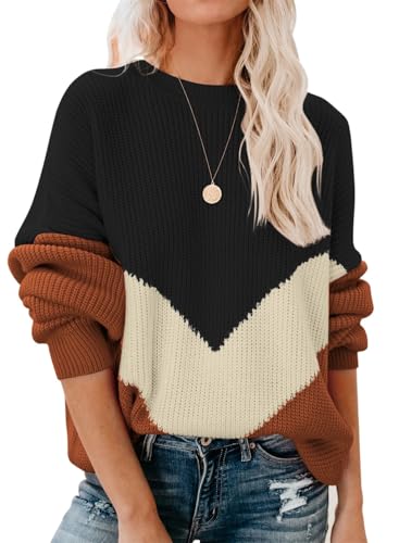 Pullover Damen Herbst Winter Elegant Strickpullover Oversize Langarm Pulli Sweatshirt Oberteile Women's Jumpers von Lantch