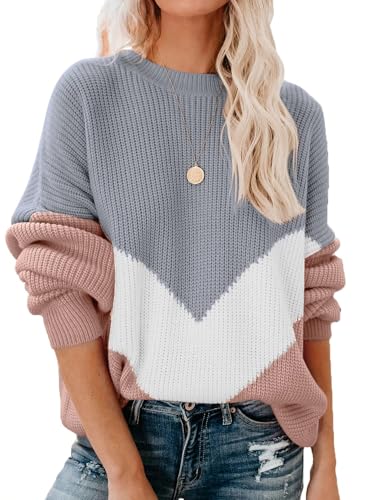 Pullover Damen Herbst Winter Elegant Strickpullover Oversize Langarm Pulli Sweatshirt Oberteile Women's Jumpers von Lantch