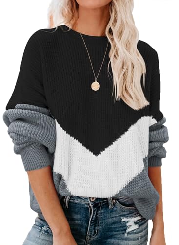 Pullover Damen Herbst Winter Elegant Strickpullover Oversize Langarm Pulli Sweatshirt Oberteile Women's Jumpers von Lantch