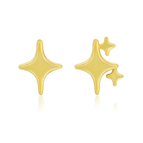 Lantine Asymmetrische Stern Ohrstecker Silber 925 Niedlich Stern Ohrringe Gold für Frauen Mädchen Lantine Asymmetrische Stern Ohrstecker Silber 925 Niedlich Stern Ohrringe Gold für Frauen Mädchen von Lantine
