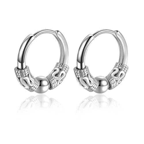 Lantine 16MM Creolen ohrringe herren Medizinischer Edelstahl ohrringe männer Punk Hip Hop silber Ohrringe Vintage Perforierter Knorpelschmuck Jewellery Hypoallergen von Lantine