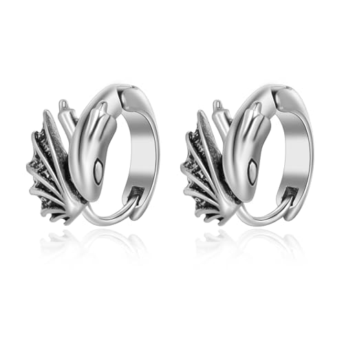 Lantine Creolen Ohrringe für Frauen Männer Vintage Gothic Punk Rock Ohrringe Männer Schwarz Silber Edelstahl Minimalistisch Huggie Creolen Schmuck Geschenke Lantine Creolen Ohrringe für Frauen Männer Vintage Gothic Punk Rock Ohrringe Männer Schwarz Silber Edelstahl Minimalistisch Huggie Creolen Schmuck Geschenke von Lantine