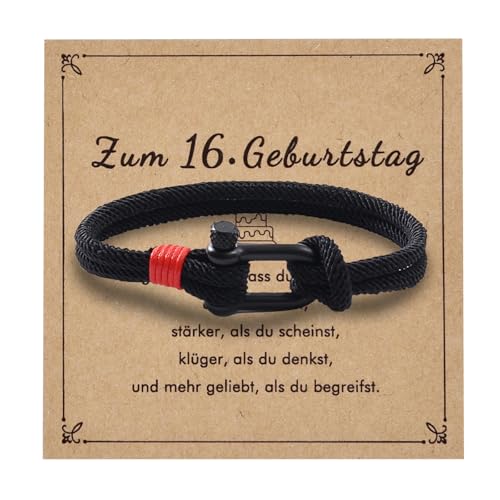 Lantine Geburtstagsgeschenk für 16 Jährige 19Cm Mailänder Seil Armband Herren mit Hufeisen Schraubverschluss Nautisches Navy Armband Lantine Geburtstagsgeschenk für 16 Jährige 19Cm Mailänder Seil Armband Herren mit Hufeisen Schraubverschluss Nautisches Navy Armband von Lantine