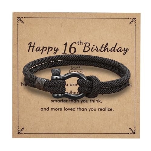 Lantine Geburtstagsgeschenk für 16 Jährige Mailänder Seil Armband Herren mit Hufeisen Schraubverschluss Nautisches Navy Armband 22Cm Lantine Geburtstagsgeschenk für 16 Jährige Mailänder Seil Armband Herren mit Hufeisen Schraubverschluss Nautisches Navy Armband 22Cm von Lantine