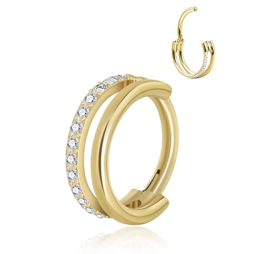 Lantine Gold Nasenpiercing Ring Helix Conch Piercings 316L Chirurgenstahl Piercing Ohr septum piercing Tragus Rook Daith Piercings Ohrringe nasenring Creolen für Frauen Männer 16G 8MM Lantine Gold Nasenpiercing Ring Helix Conch Piercings 316L Chirurgenstahl Piercing Ohr septum piercing Tragus Rook Daith Piercings Ohrringe nasenring Creolen für Frauen Männer 16G 8MM von Lantine