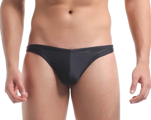 Lantra Besa Herren Badehose Männer Badetanga Badestring Schwarz Schwimmhose für Sommer Schwimmen Sonnenbad T Back Swim Thong String Bikini Bottoms Einfarbig MEHRWEG (EU Standardgröße, L) von Lantra Besa