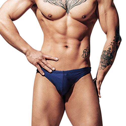 Lantra Besa Herren T Back G String Thong Badehose Bikini Bottom Slip für Sommer Schwimmen MEHRWEG cm (Typ 124) - Dunkelblau Schimmernd (L, um 2 Größen Kleiner als DE Norm) von Lantra Besa