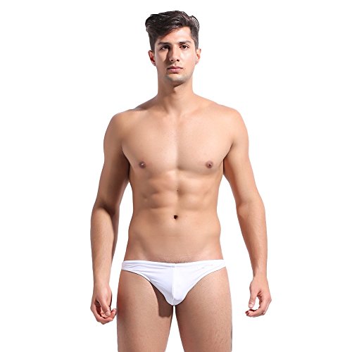 Lantra Besa Herren T Back G String Thong Badehose Bikini Bottom Slip für Sommer Schwimmen MEHRWEG cm (Typ 2) - Weiß (XL, um 2 Größen Kleiner als DE Norm) von Lantra Besa