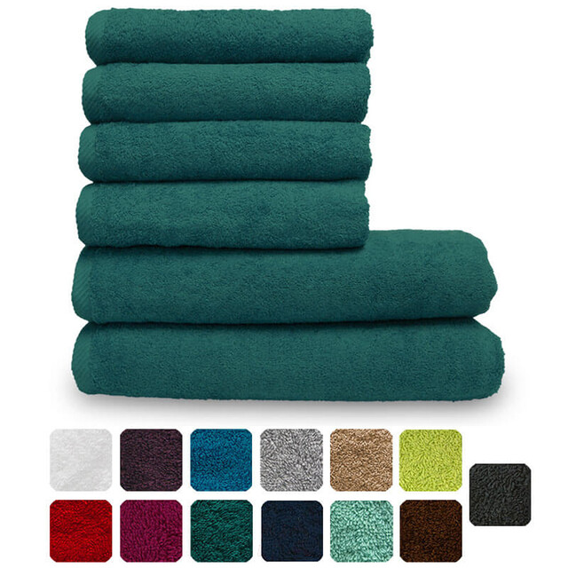 Lanudo? Handtuch Set Pure Line 2x Duschtuch + 4x Handtuch Petrolblau von Lanudo