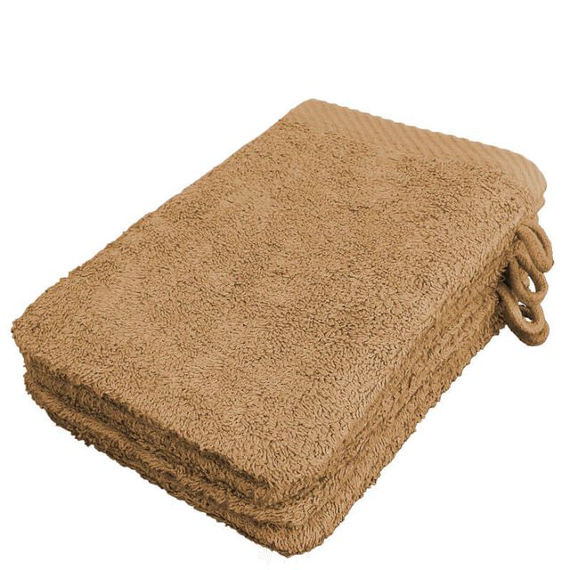 Lanudo? Waschhandschuh Pure Line 21x15 cm 4er Set Beige von Lanudo