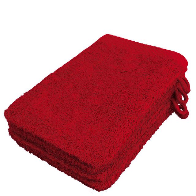 Lanudo? Waschhandschuh Pure Line 21x15 cm 4er Set Rot von Lanudo