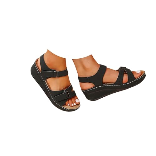 2025 Orthopädische Sportsandalen für Damen, Plateauschuhe, Sommerschuhe, bequem, elegant, Party, Mode, Keilsandalen, offener Zehenbereich, atmungsaktiv, flexibel, Strand, Trekking, Wandern, A01, 41 EU von Lanunlly