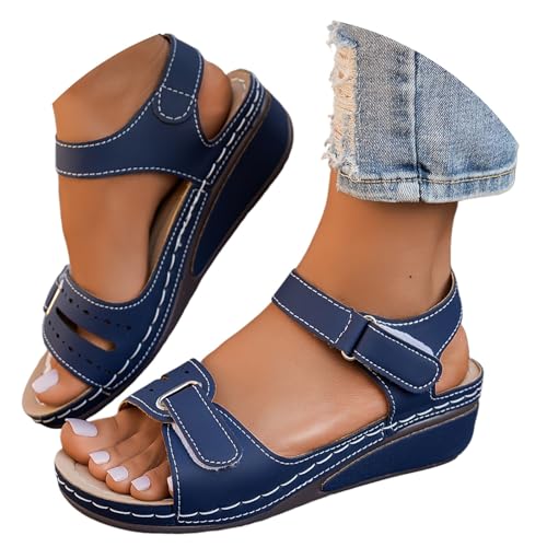 2025 Orthopädische Sportsandalen für Damen, Plateauschuhe, Sommerschuhe, bequem, elegant, Party, Mode, Keilsandalen, offener Zehenbereich, atmungsaktiv, flexibel, Strand, Trekking, Wandern, A05, 42 EU von Lanunlly