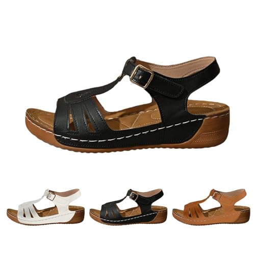 2025 Orthopädische Sportsandalen für Damen, Plateauschuhe, Sommerschuhe, bequem, elegant, Party, Mode, Keilsandalen, offener Zehenbereich, atmungsaktiv, flexibel, Strand, Trekking, Wandern, A10, 41 EU von Lanunlly